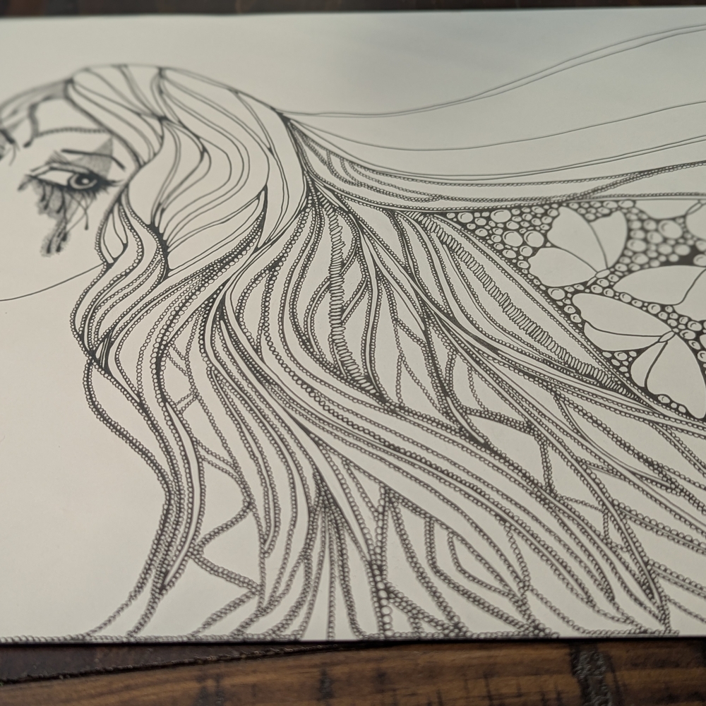 Elegant Black and White Line Art